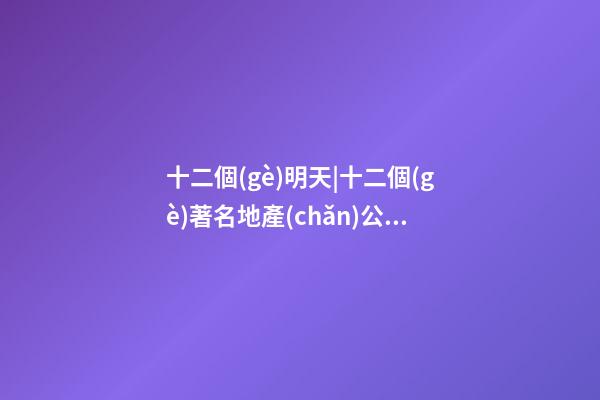 十二個(gè)明天|十二個(gè)著名地產(chǎn)公司取名由來(lái)-第1張-公司起名-玄機(jī)派